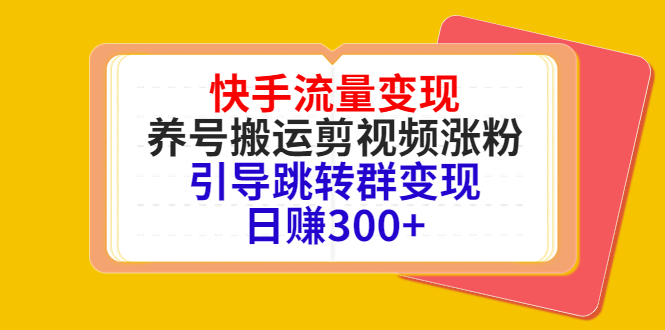 （4007期）快手流量，养号搬运剪视频涨粉，引导跳转群_免费分享网络创业,副业,信息差项目的老牌资源整合平台！金铲子项目