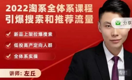 2022淘系全体系课程引爆搜索和推荐流量，新品上架拉爆搜索_免费分享网络创业,副业,信息差项目的老牌资源整合平台！金铲子项目