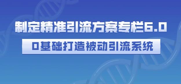 制定精准引流方案专栏6.0，0基础打造被动引流系统_免费分享网络创业,副业,信息差项目的老牌资源整合平台！金铲子项目