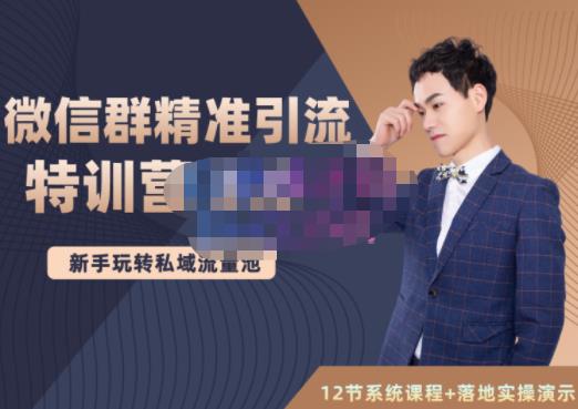 陆明明·微信群精准引流特训营3.0，借助微信群进行引流操作，打造私域流量池_免费分享网络创业,副业,信息差项目的老牌资源整合平台！金铲子项目