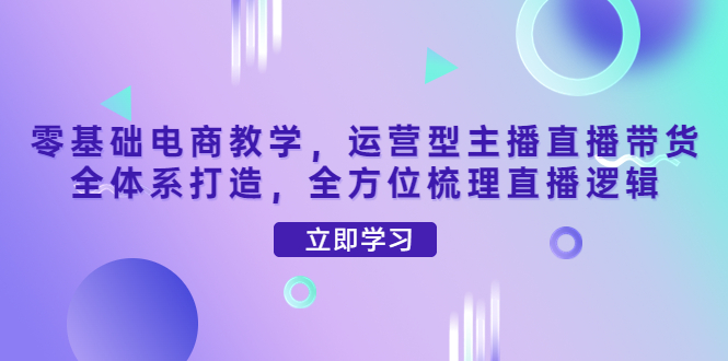 （4095期）零基础电商教学，运营型主播直播带货全体系打造，全方位梳理直播逻辑_免费分享网络创业,副业,信息差项目的老牌资源整合平台！金铲子项目