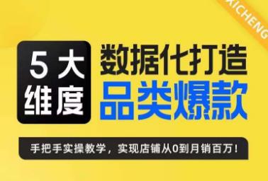 5大维度，数据化打造电商品类爆款特训营，一套高效运营爆款方法论_免费分享网络创业,副业,信息差项目的老牌资源整合平台！金铲子项目