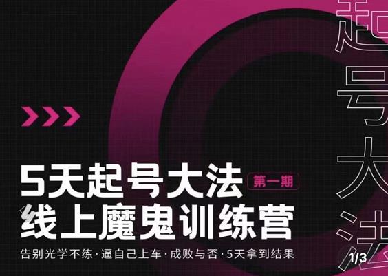 大播·五天起号魔鬼训练营，告别光学不练，逼自己上车，成败与否，5天拿到结果_免费分享网络创业,副业,信息差项目的老牌资源整合平台！金铲子项目