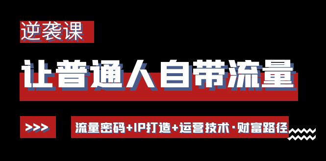 （4250期）让普通人自带流量的逆袭课：流量密码IP打造运营技术·财富路径_免费分享网络创业,副业,信息差项目的老牌资源整合平台！金铲子项目