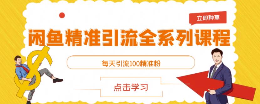 闲鱼精准引流全系列课程，每天引流100精准粉【视频课程】_免费分享网络创业,副业,信息差项目的老牌资源整合平台！金铲子项目