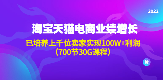 （4409期）淘系天猫电商业绩增长：已培养上千位卖家实现100W利润（700节30G课程）_免费分享网络创业,副业,信息差项目的老牌资源整合平台！金铲子项目