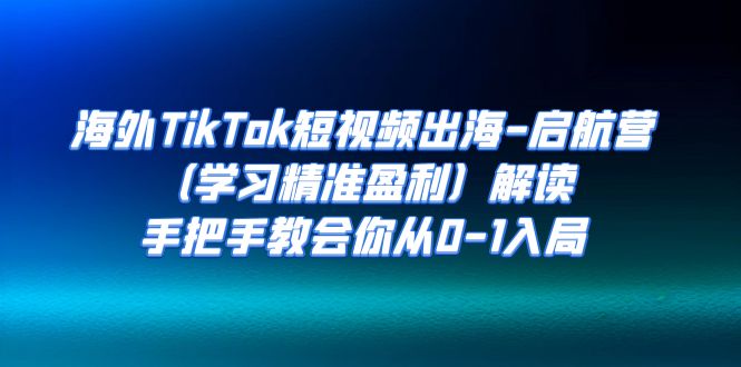海外TikTok短视频出海-启航营（学习精准盈利）解读，手把手教会你从0-1入局_免费分享网络创业,副业,信息差项目的老牌资源整合平台！金铲子项目