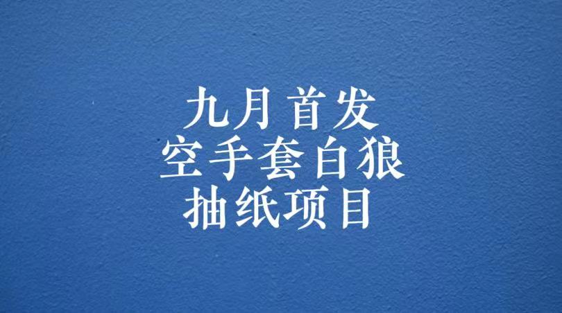 ，-500空手套白狼抽纸项目，保姆级教学_免费分享网络创业,副业,信息差项目的老牌资源整合平台！金铲子项目