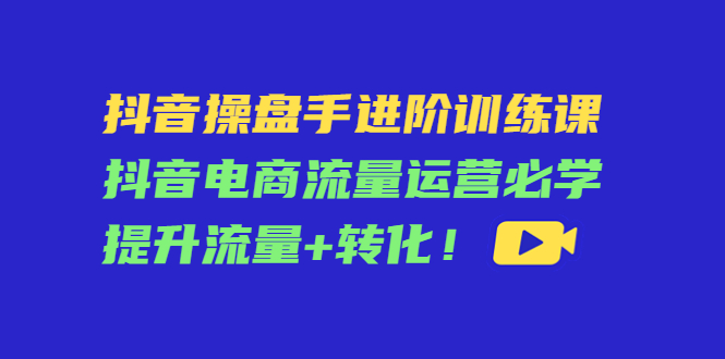 （4327期）抖音操盘手进阶训练课：抖音电商流量运营必学，提升流量转化_免费分享网络创业,副业,信息差项目的老牌资源整合平台！金铲子项目