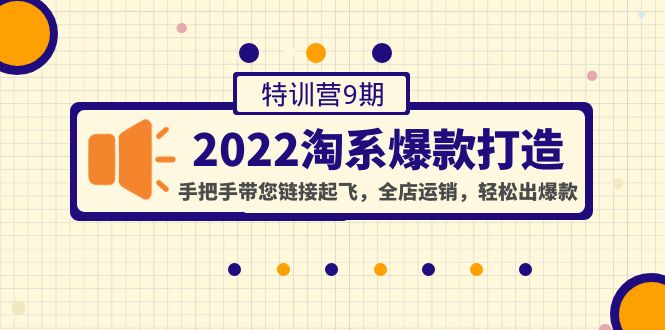 （4334期）2022淘系爆款打造特训营9期：手把手带您链接起飞，全店运销，出爆款_免费分享网络创业,副业,信息差项目的老牌资源整合平台！金铲子项目