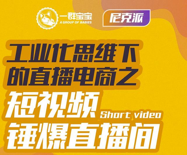 尼克派·工业化思维下的直播电商之短视频锤爆直播间，听话照做执行爆单_免费分享网络创业,副业,信息差项目的老牌资源整合平台！金铲子项目