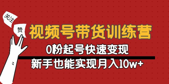 视频号带货训练营：0粉起号快速，新手也能实现_免费分享网络创业,副业,信息差项目的老牌资源整合平台！金铲子项目