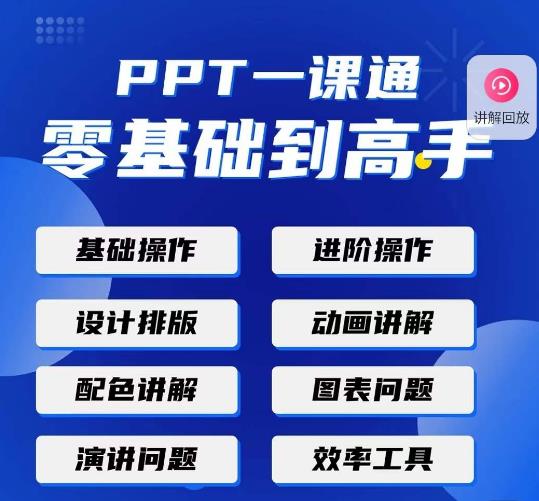 PPT·一课通·0基础到高手：通俗易懂快速掌握PPT的各种应用场合_免费分享网络创业,副业,信息差项目的老牌资源整合平台！金铲子项目