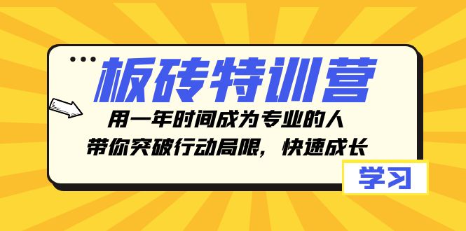 板砖特训营，用一年时间成为专业的人，带你突破行动局限，快速成长_免费分享网络创业,副业,信息差项目的老牌资源整合平台！金铲子项目