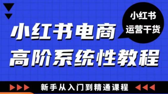 小红书电商高阶系统教程，新手从入门到精通系统课_免费分享网络创业,副业,信息差项目的老牌资源整合平台！金铲子项目