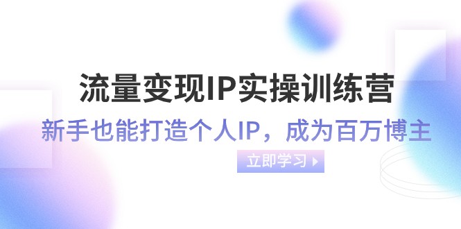 流量IP实操训练营：新手也能打造个人IP，成为百万博主（46节课）_免费分享网络创业,副业,信息差项目的老牌资源整合平台！金铲子项目