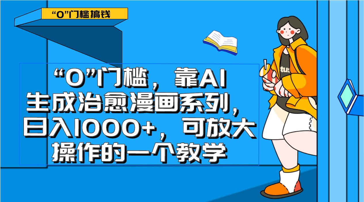 0门槛，靠AI生成治愈漫画系列可放大操作的一个教学_免费分享网络创业,副业,信息差项目的老牌资源整合平台！金铲子项目