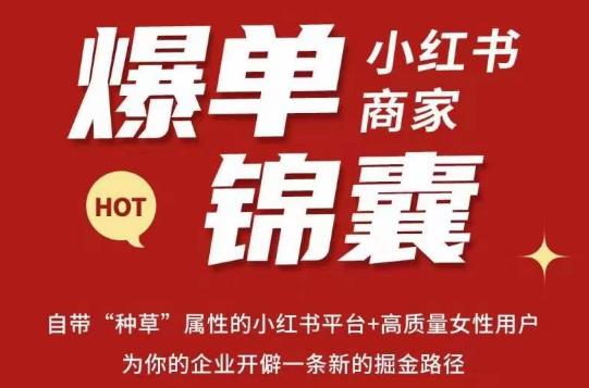 无畏·小红书商家爆单锦囊，掌握小红书各大规则，快速精准抢占行业和市场_免费分享网络创业,副业,信息差项目的老牌资源整合平台！金铲子项目