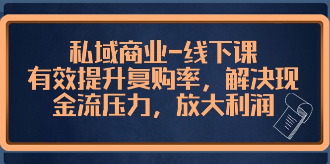 私域商业线下课，有效提升复购率，解决现金流压力，放大利润_免费分享网络创业,副业,信息差项目的老牌资源整合平台！金铲子项目