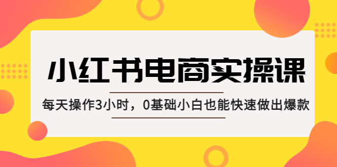 （5190期）小红书·电商实操课：每天操作3小时，0基础小白也能快速做出爆款_免费分享网络创业,副业,信息差项目的老牌资源整合平台！金铲子项目