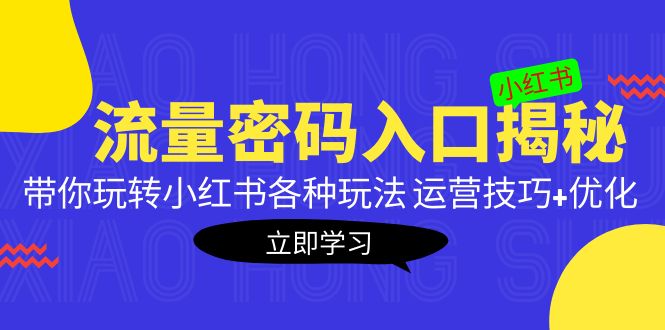 （5179期）小红书流量密码入口揭秘：带你玩转小红书各种玩法运营技巧优化_免费分享网络创业,副业,信息差项目的老牌资源整合平台！金铲子项目