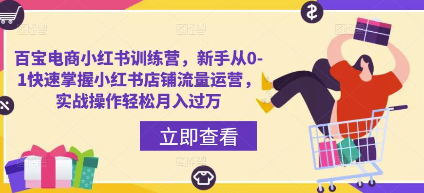 百宝电商小红书训练营，新手从0-1快速掌握小红书店铺流量运营，实战操作_免费分享网络创业,副业,信息差项目的老牌资源整合平台！金铲子项目