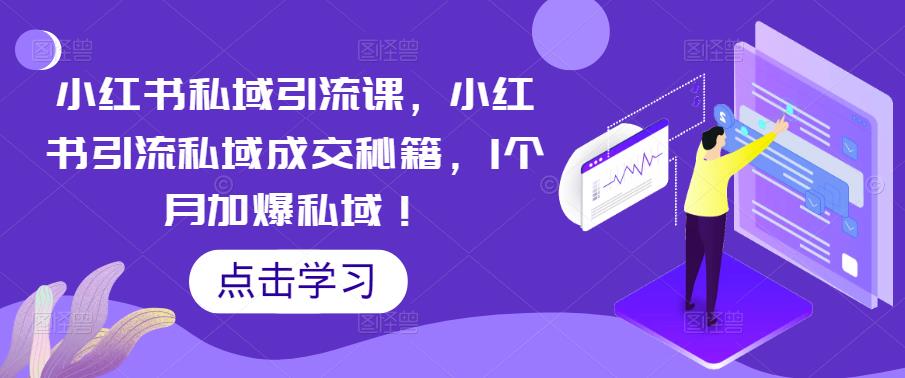 小红书私域引流课，小红书引流私域成交秘籍，1个月加爆私域_免费分享网络创业,副业,信息差项目的老牌资源整合平台！金铲子项目