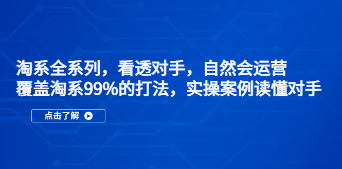 （5233期）淘系全系列，看透对手，自然会运营，覆盖淘系99%·打法，实操案例读懂对手_免费分享网络创业,副业,信息差项目的老牌资源整合平台！金铲子项目