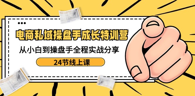 电商私域操盘手成长特训营：从小白到操盘手全程实战分享-24节线上课_免费分享网络创业,副业,信息差项目的老牌资源整合平台！金铲子项目