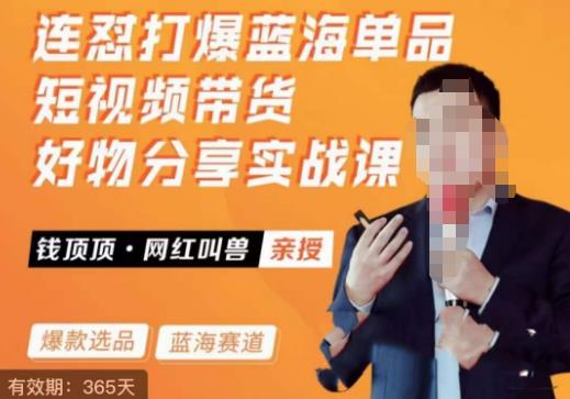 网红叫兽·连怼打爆蓝海单品，短视频带货好物分享实战课_免费分享网络创业,副业,信息差项目的老牌资源整合平台！金铲子项目