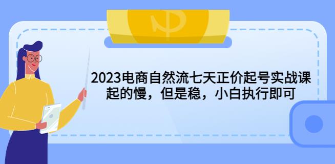 2023电商自然流七天正价起号实战课：起的慢，但是稳，小白执行即可_免费分享网络创业,副业,信息差项目的老牌资源整合平台！金铲子项目