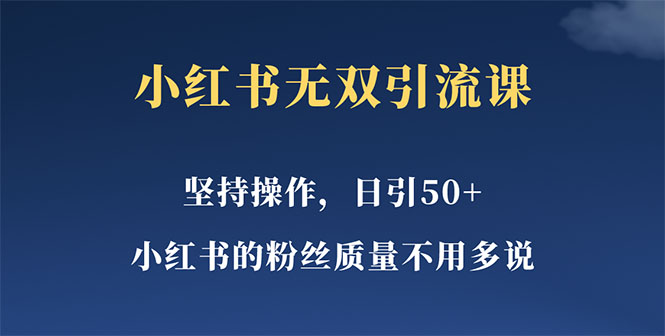 （5674期）小红书无双课一天引女粉，不用做视频发视频，小白也很容易上手拿到结果_免费分享网络创业,副业,信息差项目的老牌资源整合平台！金铲子项目