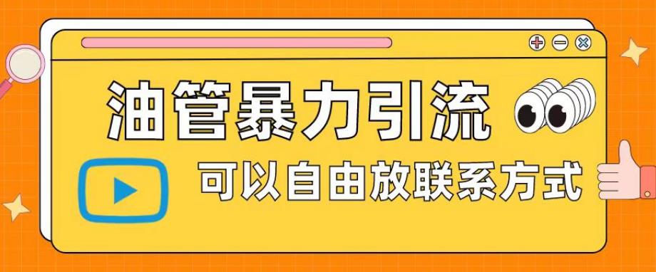 油管暴力引流，可以自由放联系方式【揭秘】_免费分享网络创业,副业,信息差项目的老牌资源整合平台！金铲子项目