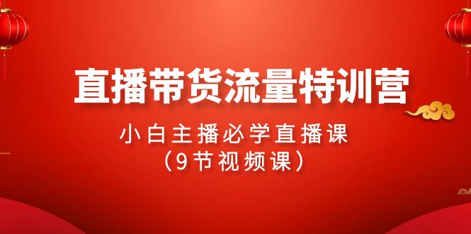 2024直播带货流量特训营，小白主播必学直播课（9节视频课）_免费分享网络创业,副业,信息差项目的老牌资源整合平台！金铲子项目