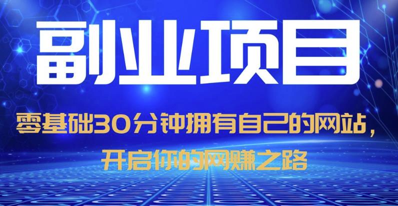 零基础30分钟拥有自己的网站开启你的网赚之路（教程源码）_免费分享网络创业,副业,信息差项目的老牌资源整合平台！金铲子项目