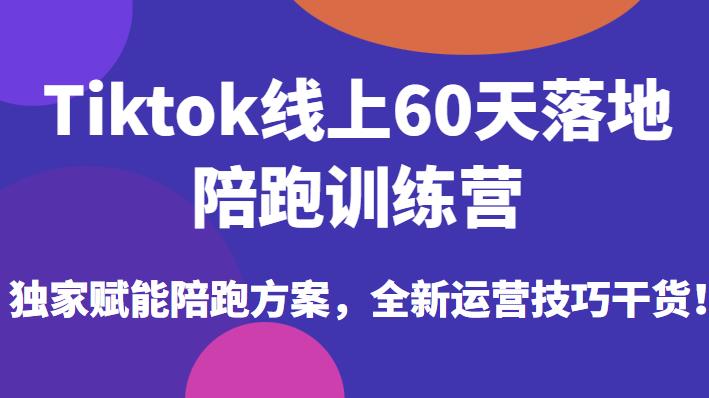 Tiktok线上60天落地陪跑训练营，独家赋能陪跑方案，全新运营技巧干货_免费分享网络创业,副业,信息差项目的老牌资源整合平台！金铲子项目