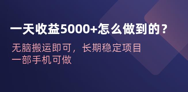 一天0怎么做到的？无脑搬运即可，长期稳定项目，一部手机可做【揭秘】_免费分享网络创业,副业,信息差项目的老牌资源整合平台！金铲子项目