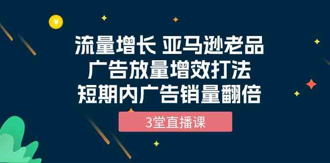 流量增长亚马逊老品广告放量增效打法，短期内广告销量翻倍（3堂直播课）_免费分享网络创业,副业,信息差项目的老牌资源整合平台！金铲子项目