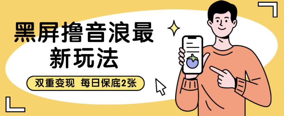 黑屏撸音浪最新玩法，双重，每日【揭秘】_免费分享网络创业,副业,信息差项目的老牌资源整合平台！金铲子项目