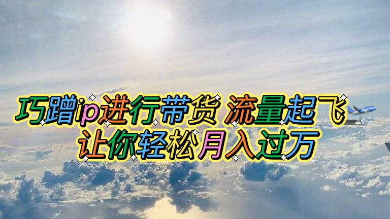 （6014期）巧蹭ip进行带货，流量起飞，让你【脚本素材】_免费分享网络创业,副业,信息差项目的老牌资源整合平台！金铲子项目