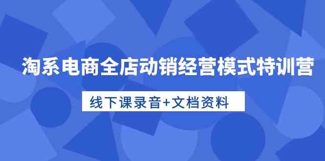 淘系电商全店动销经营模式特训营，线下课录音文档资料_免费分享网络创业,副业,信息差项目的老牌资源整合平台！金铲子项目