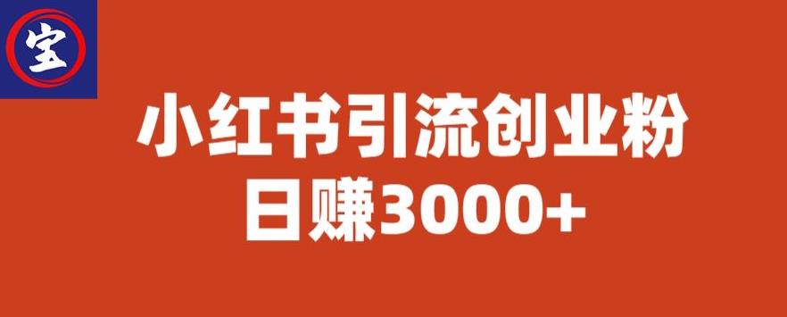 宝哥小红书引流创业粉，0【揭秘】_免费分享网络创业,副业,信息差项目的老牌资源整合平台！金铲子项目