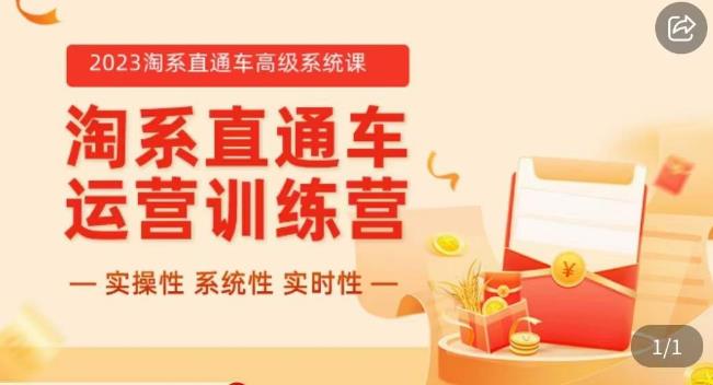 冠东·2023淘系直通车高级系统课，​实操性，系统性，实时性，直通车完整体系教学_免费分享网络创业,副业,信息差项目的老牌资源整合平台！金铲子项目
