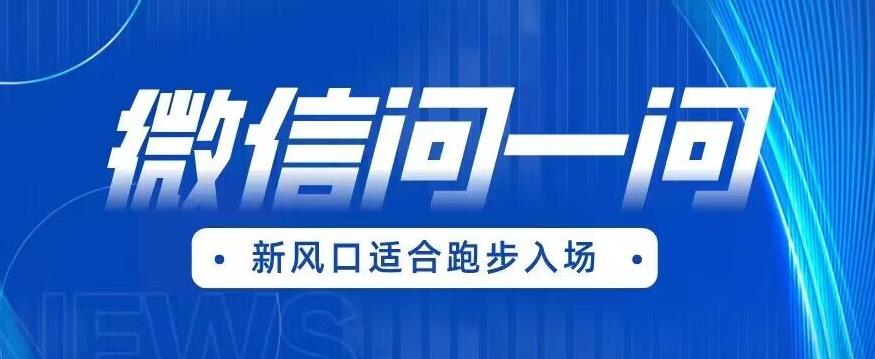 全网首发微信问一问新风口项目（价值1999元）【揭秘】_免费分享网络创业,副业,信息差项目的老牌资源整合平台！金铲子项目