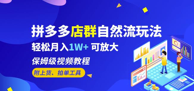 拼多多店群自然流玩法，保姆级视频教程（附上货、拍单工具）_免费分享网络创业,副业,信息差项目的老牌资源整合平台！金铲子项目