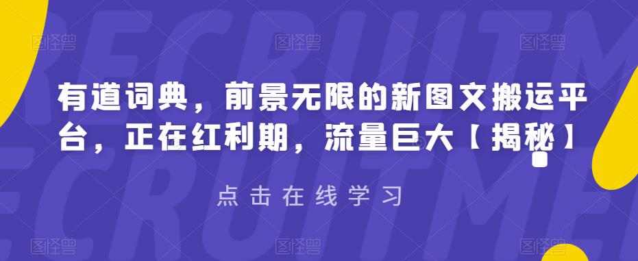 有道词典，前景无限的新图文搬运平台，正在红利期，流量巨大【揭秘】_免费分享网络创业,副业,信息差项目的老牌资源整合平台！金铲子项目