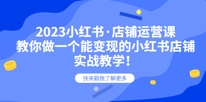 （6127期）2023小红书·店铺运营课，教你做一个能的小红书店铺，20节-实战教学_免费分享网络创业,副业,信息差项目的老牌资源整合平台！金铲子项目