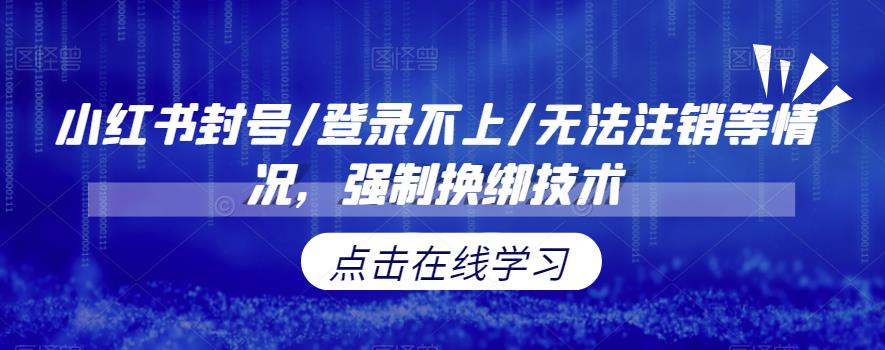 小红书封号/登录不上/无法注销等情况，强制换绑技术【揭秘】_免费分享网络创业,副业,信息差项目的老牌资源整合平台！金铲子项目