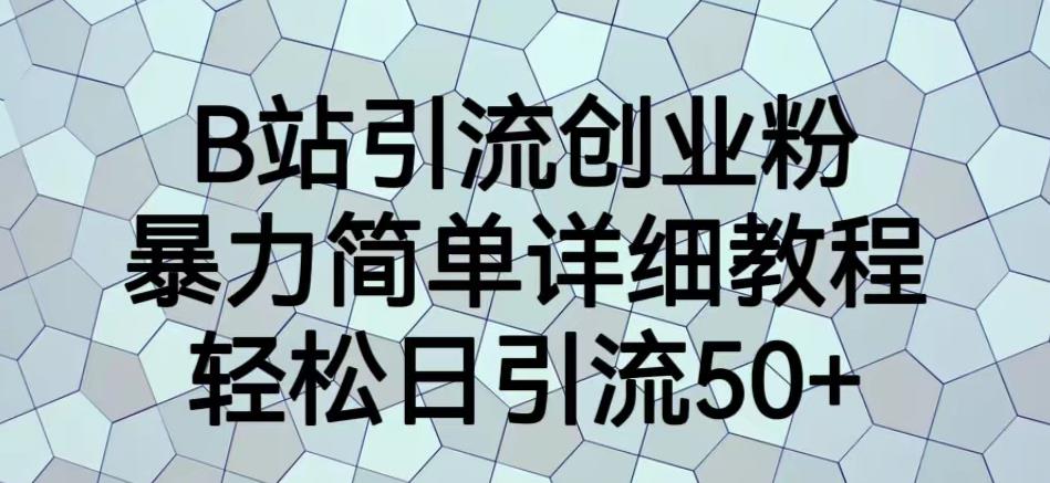 B站引流创业粉，暴力简单详细教程，日引流【揭秘】_免费分享网络创业,副业,信息差项目的老牌资源整合平台！金铲子项目