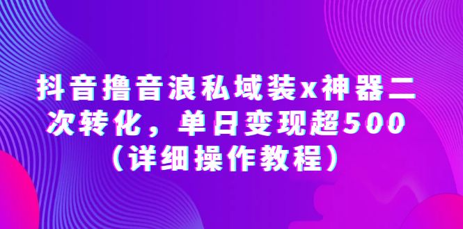 （6186期）抖音撸音浪私域装x神器二次转化，单日超500（详细操作教程）_免费分享网络创业,副业,信息差项目的老牌资源整合平台！金铲子项目